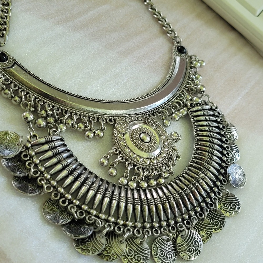 Indian German Silver Hasli Necklace Statement Choker Boho Banjara